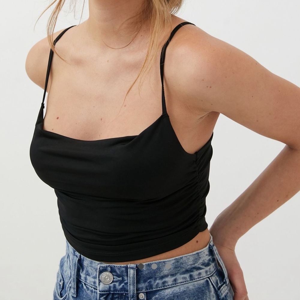 Urban Outfitters Black Ruched Cami